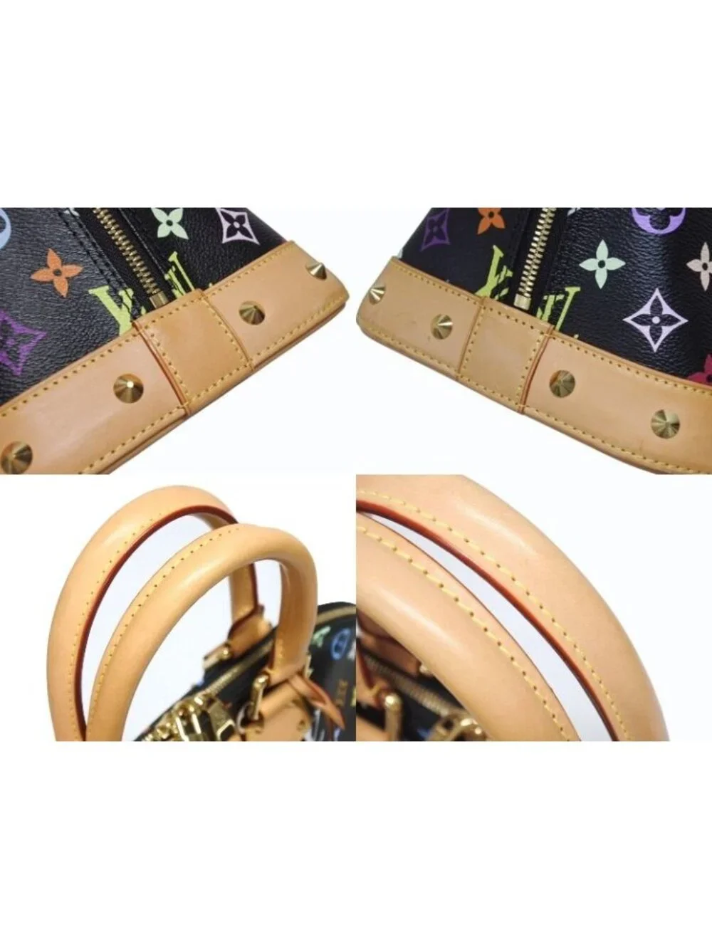 Louis Vuitton Takashi Murakami Alma GM Handbag Monogram Multicolor Black